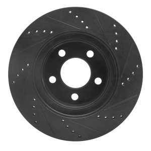 Ford Ranger Brake Rotor (1) - Front Left - R1 Concepts - Drilled & Slotted - Black - `01-`11